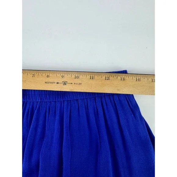 LAFFAIRE M Blue Nautical Sea Shell Starfish Embroidered Tiered Maxi Skirt Beach - Picture 9 of 10